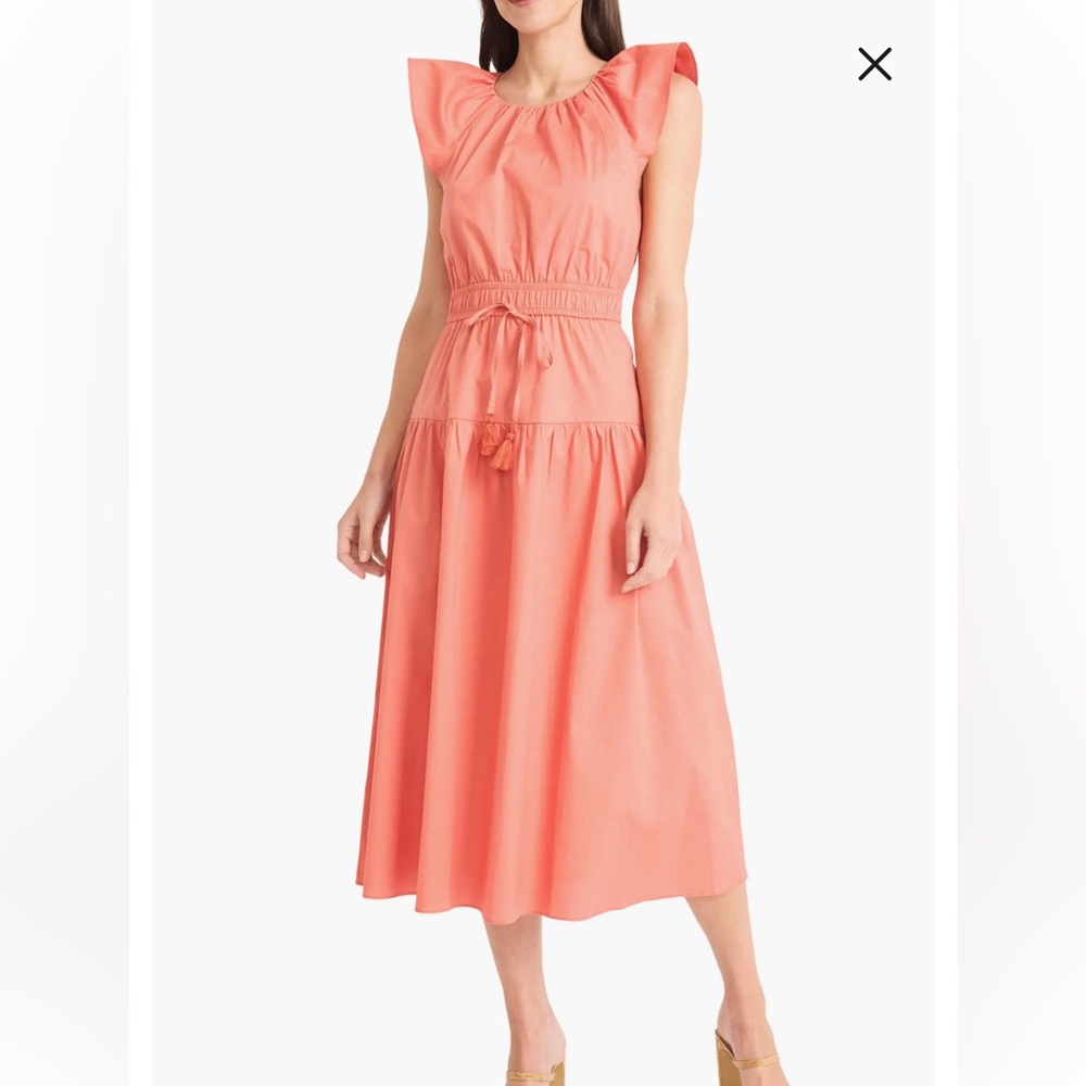Maggy London stretch cotton tiered midi dress NEW